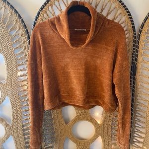 Burnt Orange Crop Turtleneck